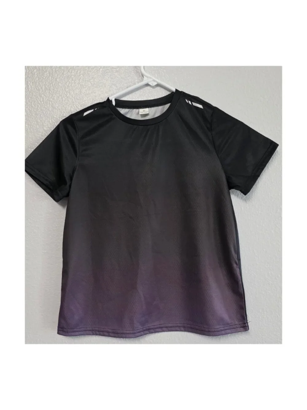 Boys 8Y Black Purple Ombre Athletic Shirt Shorts 2 Piece Set